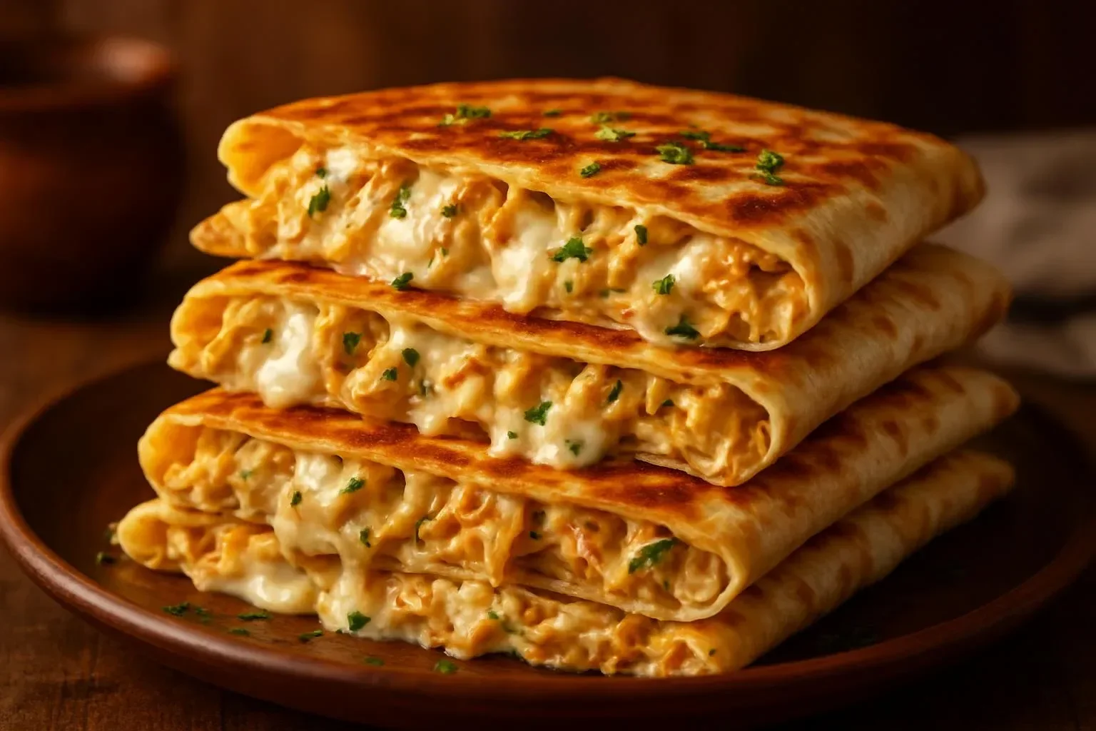 Cheesy Garlic Chicken Wraps