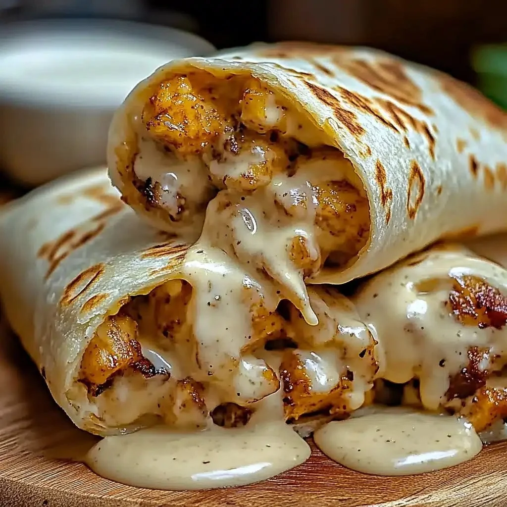 Cheesy Garlic Chicken Wraps