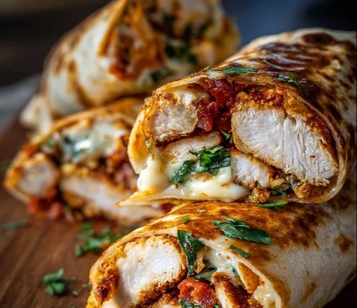 Crispy Air Fryer Chicken & Mozzarella Wraps