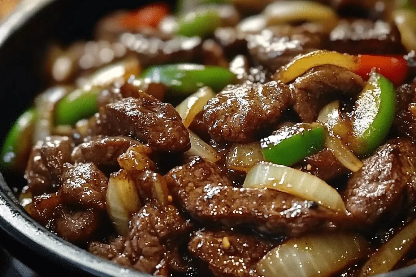 Sizzling Chinese Pepper Steak with Onions
