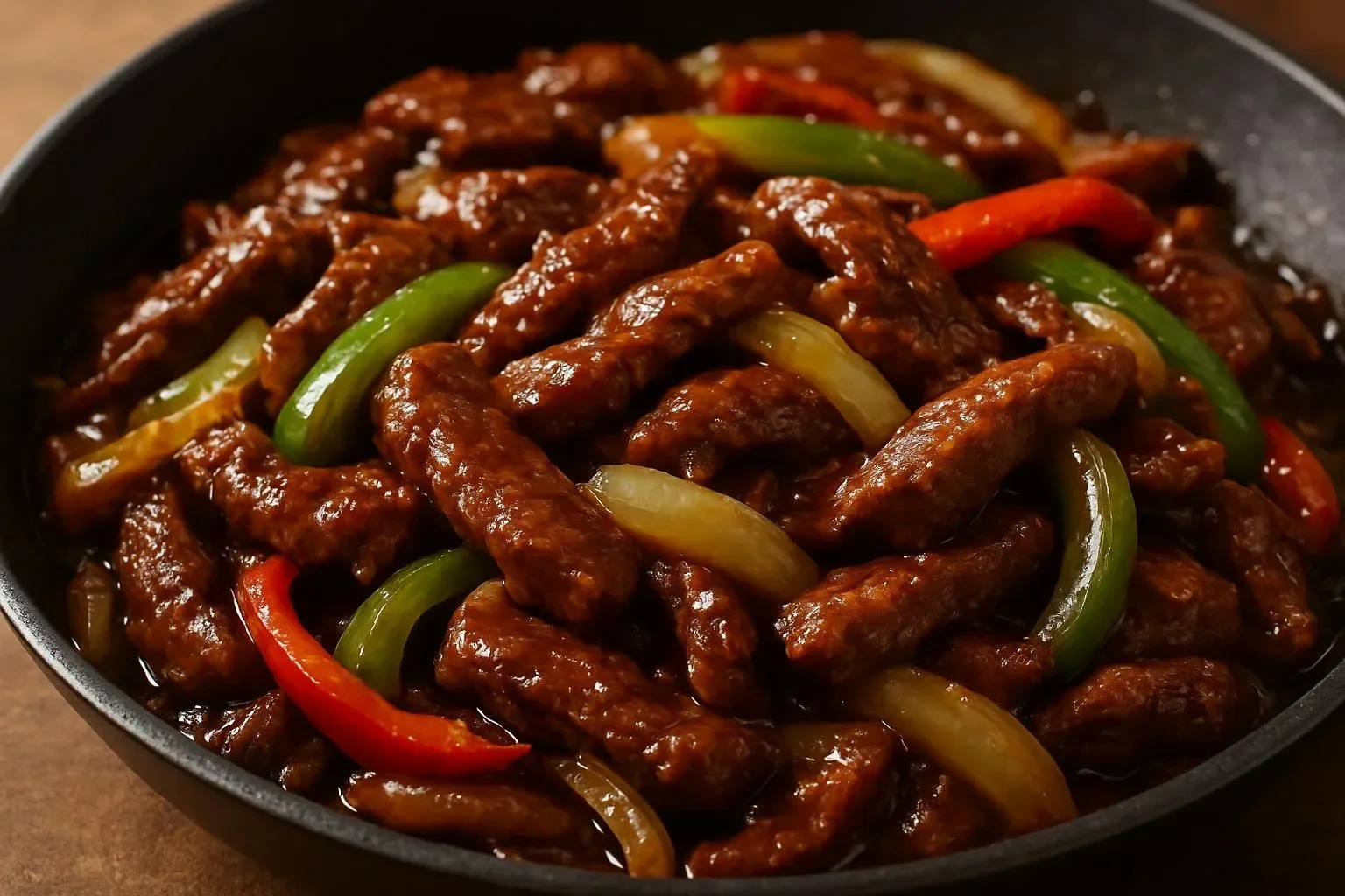 Sizzling Chinese Pepper Steak with Onions